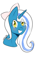Size: 1024x1821 | Tagged: safe, oc, oc only, oc:fleurbelle, alicorn, pony, alicorn oc, bow, eye clipping through hair, female, hair bow, looking at you, mare, smiling