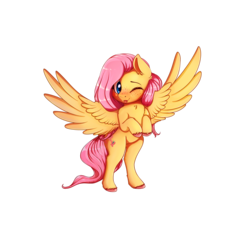 Size: 3200x3200 | Tagged: safe, artist:miokomata, fluttershy, pegasus, pony, g4, :p, female, high res, mare, one eye closed, sexy, silly, simple background, solo, tongue out, transparent background, wink