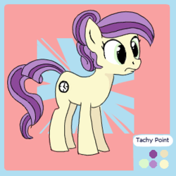 Size: 290x290 | Tagged: safe, artist:rusticanon, oc, oc only, oc:tacky point, earth pony, pony, female, mare, sheet, solo