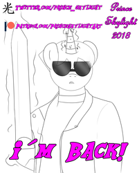 Size: 5008x6224 | Tagged: safe, artist:prince_skylight, oc, oc:skylight sparkle, pony, unicorn, absurd resolution, glowing horn, horn, lineart, magic, parody, patreon, patreon logo, sunglasses, telekinesis, terminator, tumblr, tumblr 2018 nsfw purge