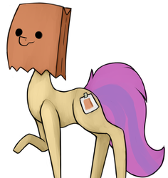 Size: 2624x2776 | Tagged: safe, artist:claudearts, oc, oc only, oc:paper bag, pony, cute, high res, paper bag, solo