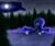 Size: 6000x5000 | Tagged: safe, artist:lavenderheartsmlp, princess luna, alicorn, pony, g4, absurd resolution, female, mare, moon, night, prone, smiling, solo