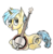 Size: 1200x1233 | Tagged: artist needed, safe, edit, oc, oc only, oc:bluegrass troubleseed, pony, unicorn, 2019 community collab, derpibooru community collaboration, banjo, lying, musical instrument, musician, simple background, solo, traditional art, transparent background