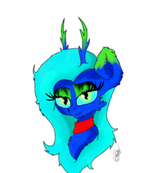 Size: 900x950 | Tagged: safe, artist:timeatriy-time-lives, oc, oc only, oc:jingle bell, deer, pony, reindeer, bust, neon, slit pupils, solo