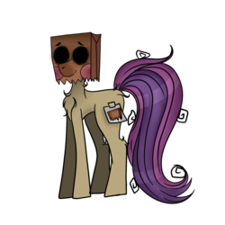 Size: 1024x1024 | Tagged: safe, artist:pixistickss, oc, oc:paper bag, earth pony, pony, adoracreepy, creepy, cute, fake cutie mark, female, mare, paper bag