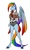 Size: 711x1200 | Tagged: safe, artist:akweer, rainbow dash, pegasus, anthro, unguligrade anthro, g4, clothes, female, mare, simple background, solo, white background