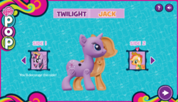 Size: 960x550 | Tagged: safe, applejack, twilight sparkle, alicorn, pony, g4, female, fusion, my little pony pop!, pop, solo, toy, twilight sparkle (alicorn)