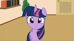 Size: 1000x562 | Tagged: safe, artist:forgalorga, twilight sparkle, alicorn, pony, g4, :3, animated, behaving like a cat, book, bookshelf, cute, daaaaaaaaaaaw, door, female, gif, horn, imminent pounce, looking at you, majestic, mare, plant, smiling, smiling at you, solo, spread wings, sweet dreams fuel, twiabetes, twilight sparkle (alicorn), wingboner, wings, your little cat 2
