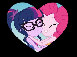 Size: 1205x901 | Tagged: safe, artist:star-melodyyt, edit, edited screencap, screencap, pinkie pie, sci-twi, twilight sparkle, equestria girls, friendship math, g4, my little pony equestria girls: better together, clothes, duo, duo female, female, lesbian, ship:sci-twinkie, ship:twinkie, shipping, swimsuit