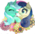 Size: 766x758 | Tagged: safe, artist:lionsca, bon bon, lyra heartstrings, sweetie drops, g4, adorabon, cute, female, flower, lesbian, lyrabetes, nuzzling, ship:lyrabon, shipping, smiling