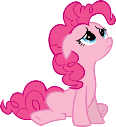 Size: 851x938 | Tagged: safe, pinkie pie, g4, looking up, sad, simple background, transparent background