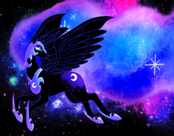 Size: 915x714 | Tagged: safe, artist:thepipefox, nightmare moon, alicorn, pony, g4, ethereal mane, female, mare, solo