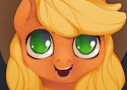 Size: 1280x908 | Tagged: safe, artist:ronniesponies, applejack, earth pony, pony, g4, bust, close-up, cowboy hat, female, hat, looking at you, mare, no pupils, portrait, solo