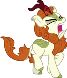 Size: 3000x3485 | Tagged: safe, artist:cloudy glow, autumn blaze, kirin, g4, sounds of silence, .ai available, angry, autumn blaze is not amused, cloven hooves, colored hooves, eyes closed, female, frustrated, high res, open mouth, simple background, solo, transparent background, unamused, vector