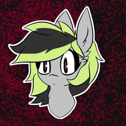 Size: 1000x1000 | Tagged: safe, artist:exxie, oc, oc only, oc:elli, earth pony, pony, bust, female, mare, multicolored hair, portrait, solo