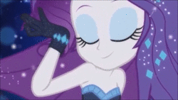 Size: 854x480 | Tagged: safe, edit, edited screencap, screencap, rarity, equestria girls, equestria girls series, g4, the other side, animated, bare shoulders, bedroom eyes, britney spears, female, looking at you, sound, webm