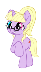 Size: 1207x2080 | Tagged: safe, oc, oc only, pony, unicorn, 2019 community collab, derpibooru community collaboration, female, glasses, heterochromia, mare, simple background, solo, transparent background