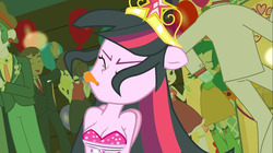 Size: 1100x618 | Tagged: safe, edit, edited screencap, editor:mlp-gft, screencap, twilight sparkle, equestria girls, g4, my little pony equestria girls, ass, big breasts, big crown thingy, breast edit, breasts, busty twilight sparkle, butt, cleavage, female, jewelry, ponied up, regalia, this is our big night, tiara