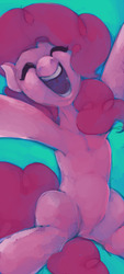 Size: 868x1920 | Tagged: safe, artist:ronniesponies, pinkie pie, earth pony, pony, g4, eyes closed, female, mare, open arms, open mouth, smiling, solo