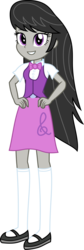 Size: 1565x4650 | Tagged: safe, artist:sketchmcreations, octavia melody, equestria girls, g4, bowtie, commission, female, hand on hip, simple background, smiling, solo, transparent background, vector