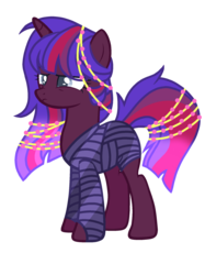 Size: 1567x2098 | Tagged: safe, artist:antiwalkercassie, oc, oc only, pony, unicorn, female, magical lesbian spawn, mare, offspring, parent:tempest shadow, parent:twilight sparkle, parents:tempestlight, simple background, solo, transparent background