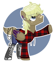 Size: 842x970 | Tagged: safe, artist:sapphireartemis, oc, oc only, oc:tate langdon, pegasus, pony, clothes, converse, male, pants, plaid shirt, shoes, solo, stallion