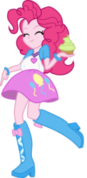 Size: 3634x7382 | Tagged: safe, artist:amoura7447symphony, pinkie pie, equestria girls, g4, absurd resolution, belly, chubby, cupcake, female, food, simple background, solo, transparent background