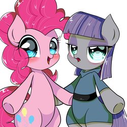 Size: 2048x2048 | Tagged: safe, artist:nanima, maud pie, pinkie pie, g4, cute, diapinkes, female, high res, mare, maudabetes, sisters