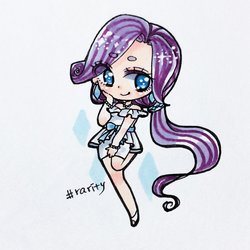 Size: 2048x2048 | Tagged: safe, artist:10480914_1, rarity, human, g4, chibi, clothes, dress, female, high res, humanized, solo