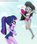 Size: 657x785 | Tagged: safe, artist:charliexe, octavia melody, sci-twi, twilight sparkle, equestria girls, equestria girls specials, g4, my little pony equestria girls: better together, my little pony equestria girls: forgotten friendship, armpits, attached skirt, ball, barefoot, beach, beach ball, beach volleyball, belly button, bikini, blue swimsuit, bow swimsuit, clothes, cute, cutie mark swimsuit, duo, feet, female, frilled swimsuit, glasses, jewelry, jumping, legs, midriff, one-piece swimsuit, ponytail, purple swimsuit, regalia, sci-twi swimsuit, sci-twibutt, show accurate, skirt, sleeveless, sports, striped swimsuit, summer, summertime, sun, sunshine, swimsuit, tavibetes, tricolor swimsuit, twiabetes, twibutt, volleyball