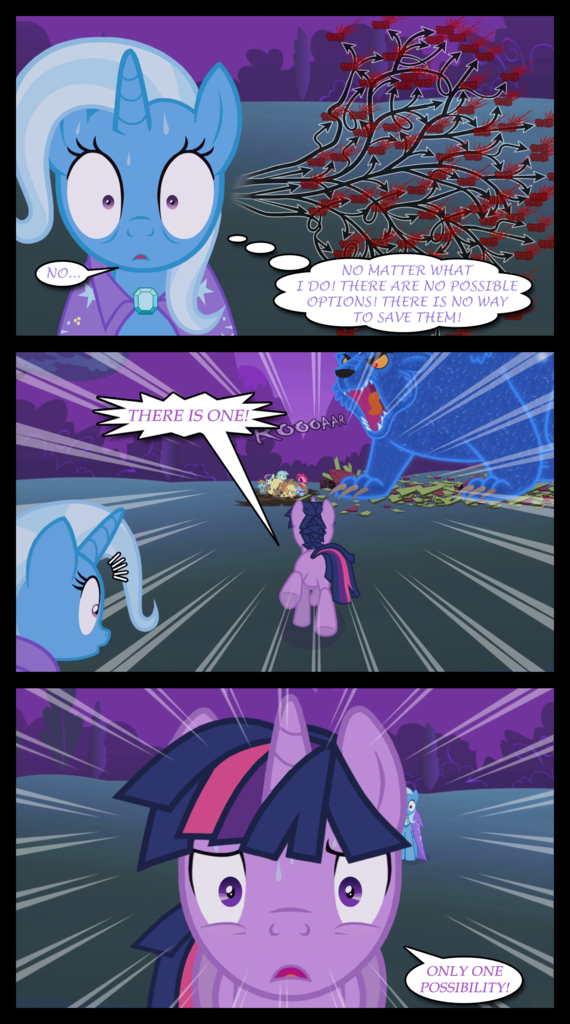 1911584 - safe, artist:bigsnusnu, trixie, twilight sparkle, bear, pony,  unicorn, ursa, ursa minor, comic:dusk shine in pursuit of happiness, comic,  dialogue, dusk shine, female, half r63 shipping, male, mare, rule 63,  shipping,