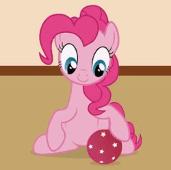 Size: 302x300 | Tagged: safe, artist:forgalorga, pinkie pie, earth pony, pony, g4, animated, ball, behaving like a cat, cute, diapinkes, female, gif, your little cat 2