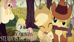 Size: 1920x1080 | Tagged: safe, artist:sweetleafx, applejack, braeburn, g4, disney, pocahontas