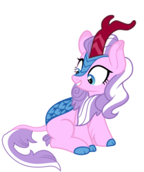 Size: 557x665 | Tagged: safe, artist:wissle, diamond tiara, kirin, g4, .svg available, cloven hooves, colored hooves, female, kirin-ified, mare, older, simple background, sitting, solo, species swap, transparent background, vector