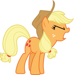 Size: 2963x3000 | Tagged: safe, artist:cloudy glow, applejack, earth pony, pony, g4, honest apple, eyes closed, female, freckles, high res, mare, open mouth, simple background, solo, transparent background, vector