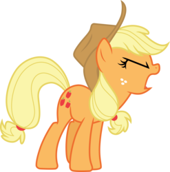 Size: 2963x3000 | Tagged: safe, artist:cloudy glow, applejack, earth pony, pony, g4, honest apple, my little pony: friendship is magic, eyes closed, female, freckles, high res, mare, open mouth, simple background, solo, transparent background, vector