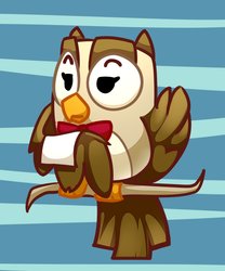 Size: 3000x3605 | Tagged: safe, artist:lilfunkman, owlowiscious, bird, owl, g4, abstract background, bowtie, cute, high res, male, napkin, solo