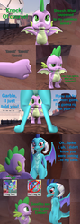 Size: 1920x5400 | Tagged: safe, artist:papadragon69, princess ember, spike, dragon, comic:spike's cyosa, g4, 3d, blushing, cave, choice, comic, cyoa, female, framed by legs, knocking, male, ship:emberspike, shipping, source filmmaker, straight, tchydro, team fortress 2, winged spike, wings
