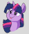 Size: 540x638 | Tagged: dead source, safe, artist:greyscaleart, artist:wafflecakes, twilight sparkle, pony, g4, :p, animated, bust, cute, eye shimmer, female, gif, gray background, licking, licking lips, mare, mlem, portrait, silly, silly pony, simple background, smiling, solo, tongue out, twiabetes
