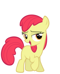 Size: 7000x8700 | Tagged: safe, artist:tardifice, edit, editor:slayerbvc, vector edit, apple bloom, earth pony, pony, crusaders of the lost mark, g4, absurd resolution, accessory-less edit, female, filly, lidded eyes, missing accessory, open mouth, raised hoof, simple background, solo, transparent background, vector