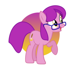 Size: 1900x1700 | Tagged: safe, artist:andromedasparkz, oc, oc only, oc:amber brush, earth pony, pony, female, glasses, mare, raised hoof, simple background, smiling, solo, transparent background