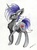 Size: 1977x2641 | Tagged: safe, artist:luxiwind, oc, oc only, oc:silver amber, pony, unicorn, female, mare, raised hoof, solo, traditional art