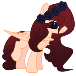 Size: 1000x1000 | Tagged: safe, artist:aris24tea, oc, oc only, oc:rose valentine, pegasus, pony, base used, female, floral head wreath, flower, mare, simple background, solo, white background