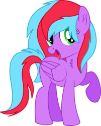 Size: 4258x5285 | Tagged: safe, artist:cyanlightning, oc, oc only, oc:fauna joy, pegasus, pony, 2019 community collab, derpibooru community collaboration, .svg available, absurd resolution, chest fluff, ear fluff, female, folded wings, mare, open mouth, raised hoof, simple background, solo, transparent background, vector, wings