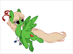 Size: 1475x1098 | Tagged: safe, artist:php146, oc, oc only, oc:melon seed, pegasus, pony, chibi, female, mare, simple background, solo, white background