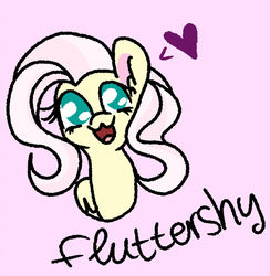 Size: 900x924 | Tagged: safe, artist:rose-moonlightowo, fluttershy, pony, g4, bust, female, pink background, portrait, simple background, solo