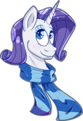 Size: 2247x3291 | Tagged: safe, artist:alfredbeilschmidt, rarity, pony, unicorn, g4, bust, clothes, female, heart eyes, high res, mare, scarf, smiling, solo, wingding eyes