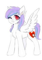 Size: 1000x1414 | Tagged: artist needed, safe, edit, oc, oc only, pegasus, pony, 2019 community collab, derpibooru community collaboration, one eye closed, simple background, solo, traditional art, transparent background, wink