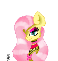 Size: 900x950 | Tagged: safe, artist:timeatriy-time-lives, fluttershy, butterfly, pegasus, pony, g4, bust, eyelashes, eyeshadow, female, flutters, jewelry, makeup, pretty, simple background, solo, transparent background