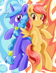 Size: 1200x1560 | Tagged: safe, artist:tastyrainbow, oc, oc only, pegasus, pony, cute, fire, happy, stars, water